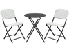 3 Pieces Patio Rattan Bistro Set with Round Dining Table and 2 Chairs
