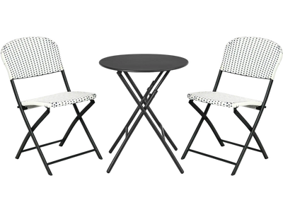 Costway 3-Piece Patio Rattan Bistro Set Round Table & 2 Chairs 31768524 New