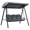 Outdoor 3-Seat Porch Swing with Adjust Canopy and Cushions-Gray - Gallery View 1 of 12