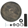 27 lbs patio market umbrella base stand with rattan design, durable resin, and anti-rust steel tube for stability.