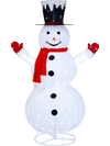 Lighted 6-foot snowman with top hat and red scarf, featuring 200 LED lights for festive indoor or outdoor decoration.