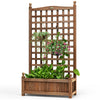 Free standing solid wood planter box with trellis, featuring a large storage space for various plants, perfect for.