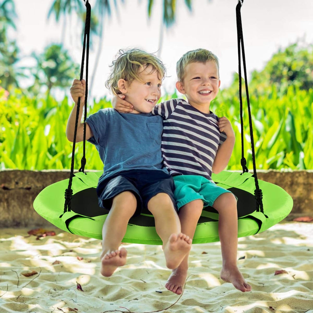 40 Inch Flying Saucer Tree Swing Indoor Outdoor Play Set-Green - Gallery View 1 of 11