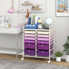 12-Drawer Rolling Storage Cart with Removable Drawers and Lockable Wheels-Purple - Gallery View 1 of 9