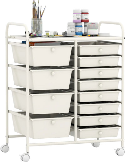 Costway 12-Drawer Utility Rolling Storage Cart 69286716 New