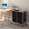 12 Drawers Rolling Cart Storage Scrapbook Paper Organizer Bins-Black - Gallery View 1 of 11