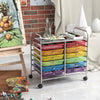 12 Drawers Rolling Storage Cart for Home and Office-Transparent Multicolor - Gallery View 1 of 10