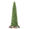 12 FT artificial Christmas tree with 1818 PVC branch tips, featuring a slim pencil shape and stable metal base, ideal for holiday decor.
