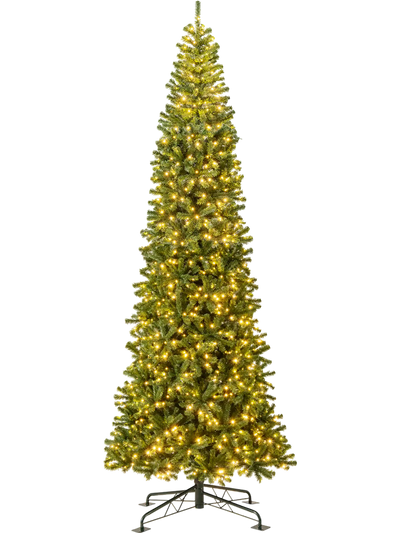 Costway 12' Prelit Hinged Artificial Christmas Tree 2536 PVC Tips 42175553 New