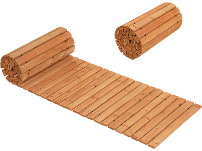 Costway 12' Wooden Cedar Garden Pathway Roll Out Walkway Set of 2 54578428 New