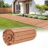 Wooden garden pathway rolled out, 12 FT long and 22 inches wide, perfect for outdoor landscaping and walkways.