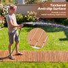Wooden garden pathway roll-out, 12 FT long and 22 inches wide, featuring a textured anti-slip surface for stability.