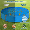 12-foot round solar pool cover in blue, made of durable PE material, reduces evaporation and keeps pool water clean.