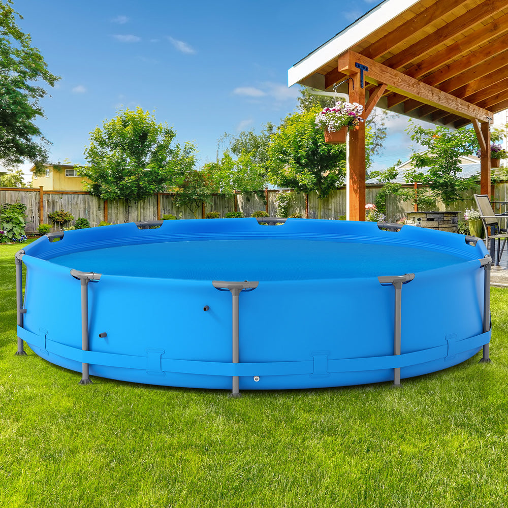 12 Feet Round Solar Pool Cover 12 Mil for In-Ground Above-Ground Swimming Pools - Gallery View 1 of 11