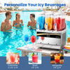 Commercial slushy dispenser with three independent tanks, ideal for cold drinks, slushies, and margaritas by the pool.