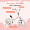 12-inch pink kids bike with adjustable seat, anti-slip grips, and removable training wheels for safe riding adventures.