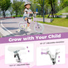 12-inch purple kids bike with adjustable seat and handlebars, designed for children aged 3-8, featuring training wheels.