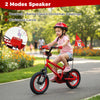 12-inch kids bike with adjustable seat, Christmas music speaker, and safety flag for ages 3-5, perfect for joyful rides.