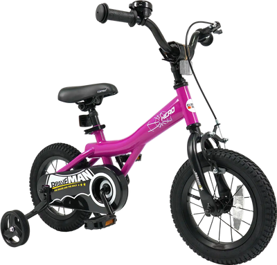 Costway Kids Bike Pink Brave Hero w/ Removable Training Wheels 12/14/16/18