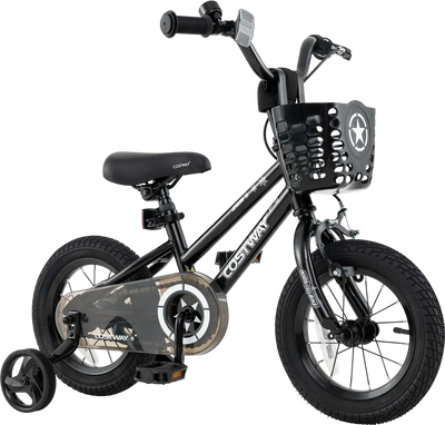 Costway Kids Bike with Basket & Training Wheels 12/14/16/18