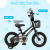 12-inch kids bike with adjustable seat, training wheels, and basket, ideal for children aged 3-5 years old.