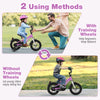Kids bike with training wheels for beginners and without for confident young riders, featuring dual brakes and.