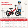 12-inch kids bike with adjustable seat, dual brakes, and training wheels, perfect for 3-4 years old for safe riding.