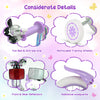 Adjustable 12-inch girls bike in purple features removable training wheels, fun bell, and anti-slip grip for safe riding.