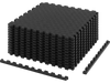 Black EVA foam interlocking exercise mat set of 12 tiles provides a stable, slip-resistant surface for workouts.