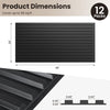 Black PVC slat wall panel dimensions showing 48" x 24", ideal for elegant interior decoration in living rooms and more.