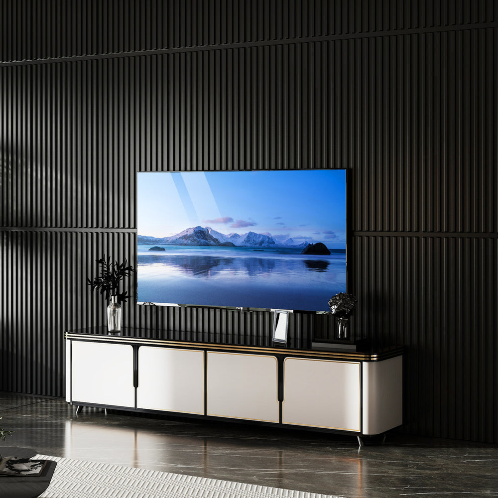 12-Pack PVC Slat Wall Panels for Interior Wall Decoration for Living Room and TV Background-Black - Gallery View 1 of 10