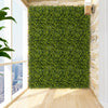 Artificial hedge eucalyptus panels in a bright green wall display, perfect for creating privacy screens indoors or.