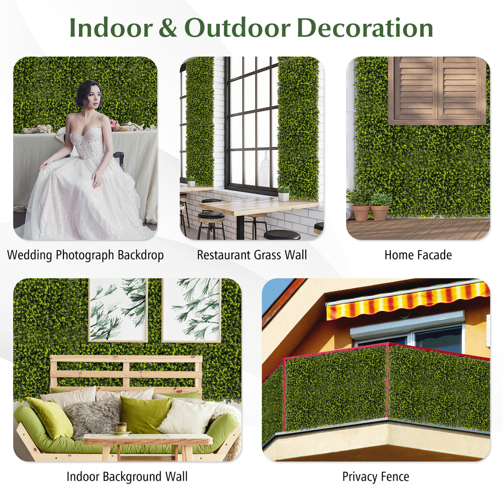 Artificial hedge eucalyptus panels, 20"x20", perfect for DIY decoration, privacy screens, and maintenance-free greenery.