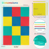 Colorful 12-piece puzzle interlocking flooring mat, 8.5' x 6.4', anti-slip, waterproof, ideal for gym or playroom.