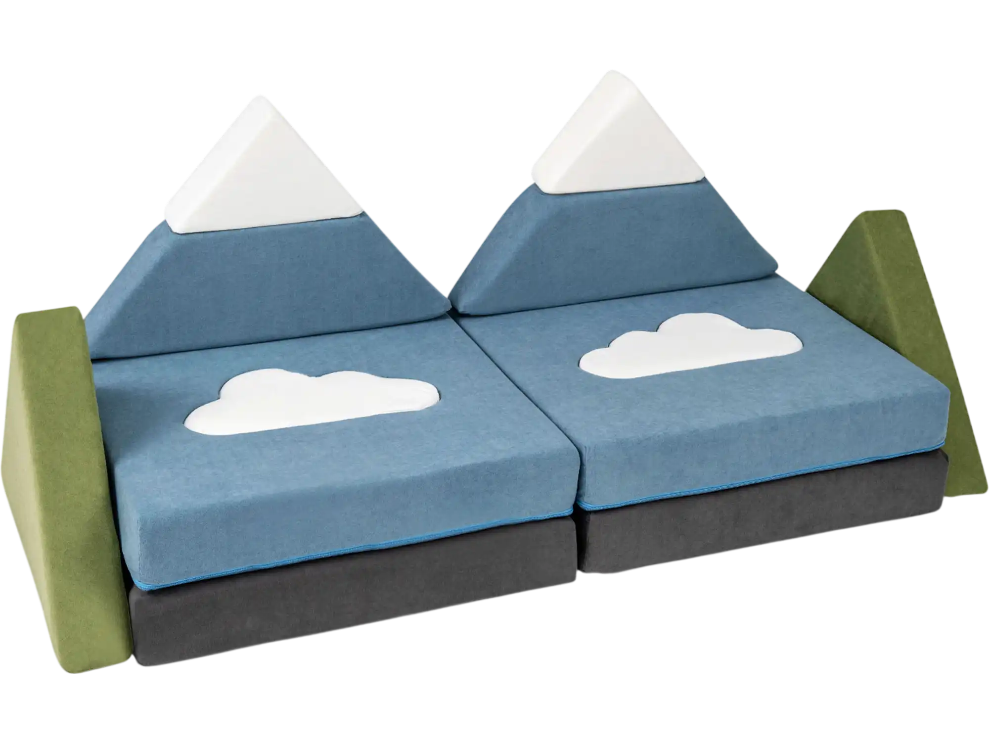 Costway 12-Piece Snow Mountain Theme Toddler Foam Building Fort Play Couch 30714142 New