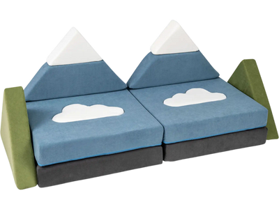 Costway 12-Piece Snow Mountain Theme Toddler Foam Building Fort Play Couch 30714142 New