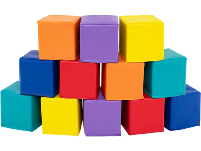 Costway 12-Pc Soft Foam Building Blocks Climbing Cubes Kids Slide Set 41239687 New