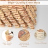 Stack of 12 wood grain foam floor mats made of high-density EVA foam, waterproof and easy to clean for versatile indoor.