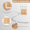 Wood grain foam floor mats with borders, easy to assemble, ideal for living room, gym, or playroom use.