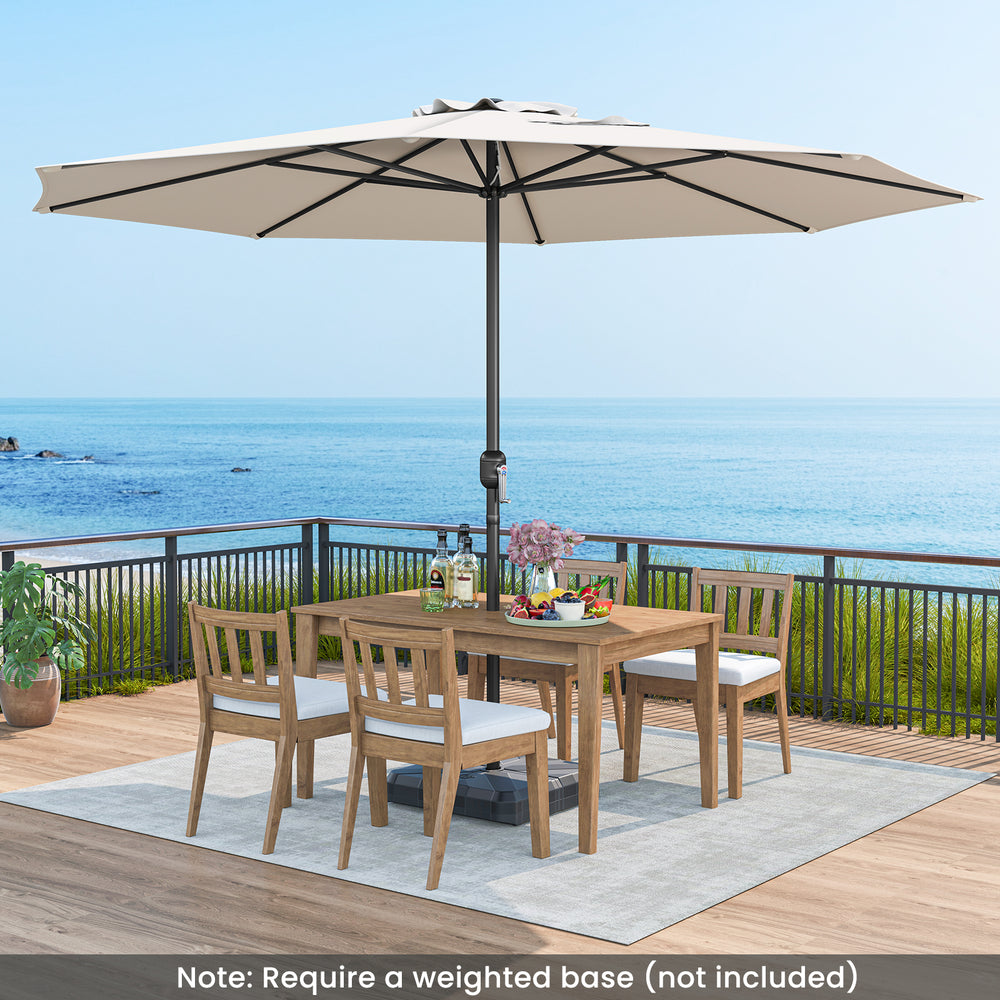 12 Feet Patio Umbrella with Crank Handle and 8 Sturdy Ribs-Beige - Gallery View 1 of 10
