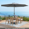 12 Feet Patio Umbrella with Crank Handle and 8 Sturdy Ribs-Gray - Gallery View 1 of 10