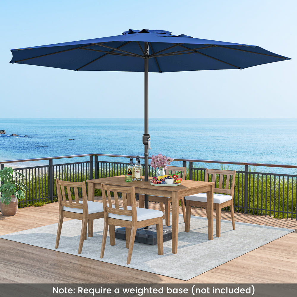 12 Feet Patio Umbrella with Crank Handle and 8 Sturdy Ribs-Navy - Gallery View 1 of 10