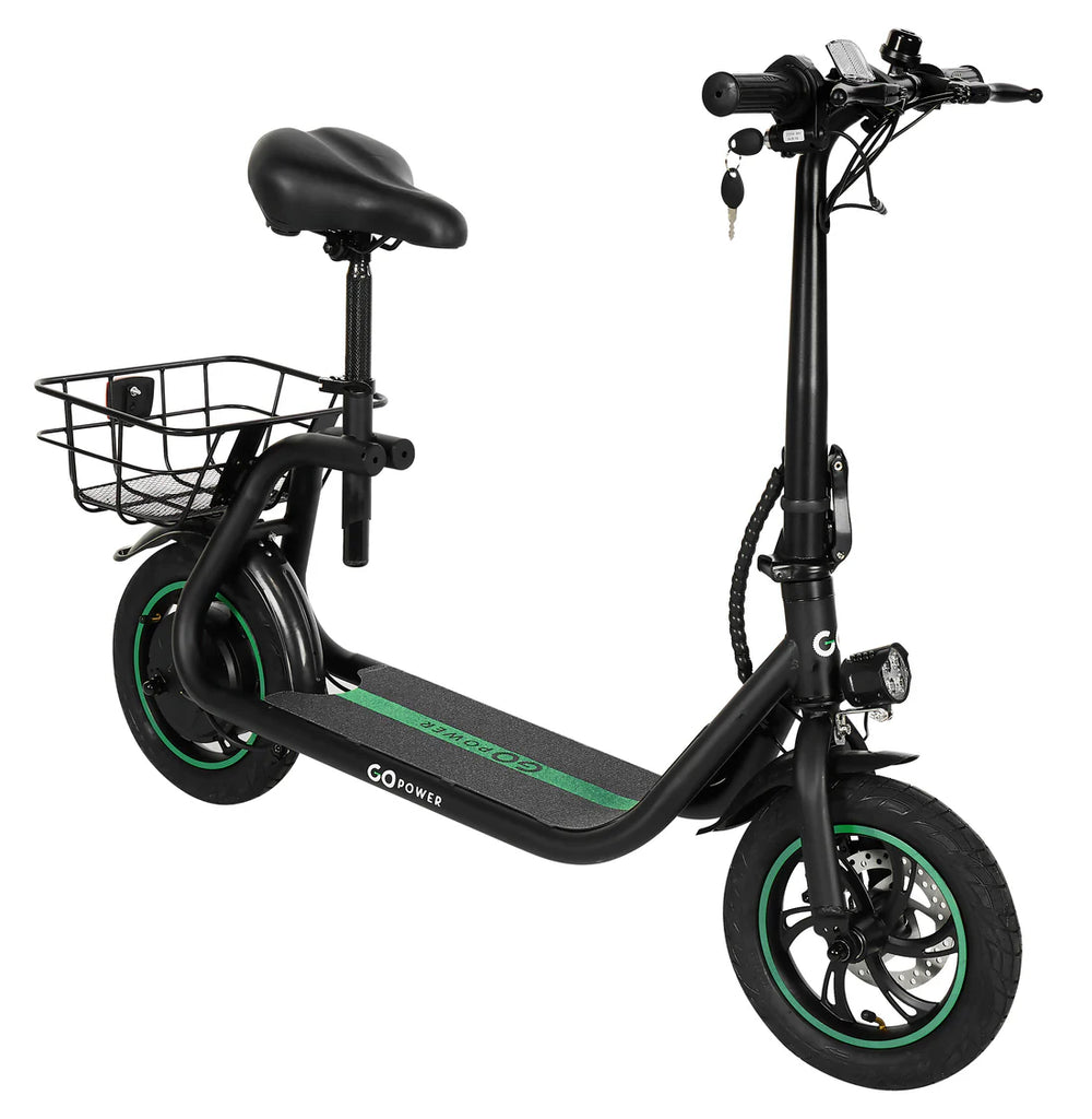 GoPowerBike Go Flow Electric Scooter Sit Down Foldable 350W 16 MPH 18 Mile Range New