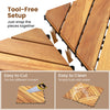 Acacia wood interlocking deck tiles, 12x12 inches, easy to clean and cut, perfect for outdoor patios and balconies.