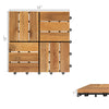 Acacia wood interlocking deck tiles, 12x12 inches, waterproof design, ideal for outdoor flooring.