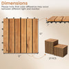 12 x 12 inch acacia wood interlocking deck tiles in natural finish, ideal for outdoor patios and balconies, 27 pieces.