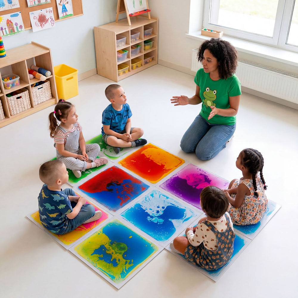 12" x 12" Toddler Sensory Floor Titles-9 Piece - Gallery View 1 of 9