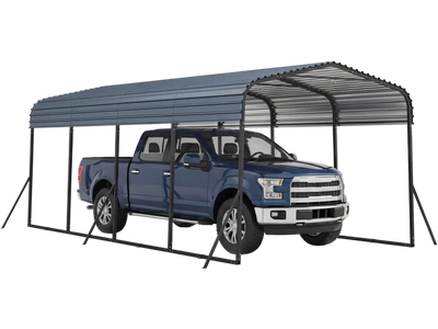 Costway 12' x 20' Heavy-Duty Galvanized Steel Carport Outdoor Garage Car Shelter 64969816 New