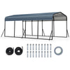 Heavy-duty 12 x 20 feet galvanized steel carport with waterproof roof, anchors, and expansion bolts for outdoor.
