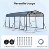 Heavy-duty 12 x 20 feet galvanized steel carport with waterproof roof, ideal for outdoor vehicle and tool storage.